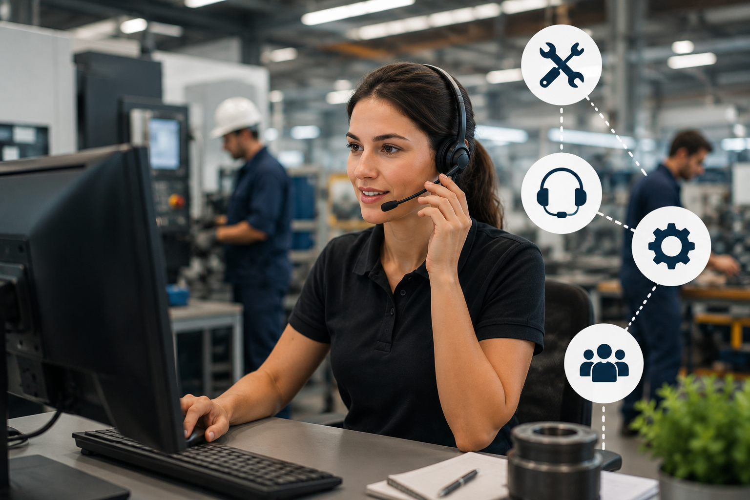 Centre d'appels externalisé pour l'industrie : support technique et SAV des équipements